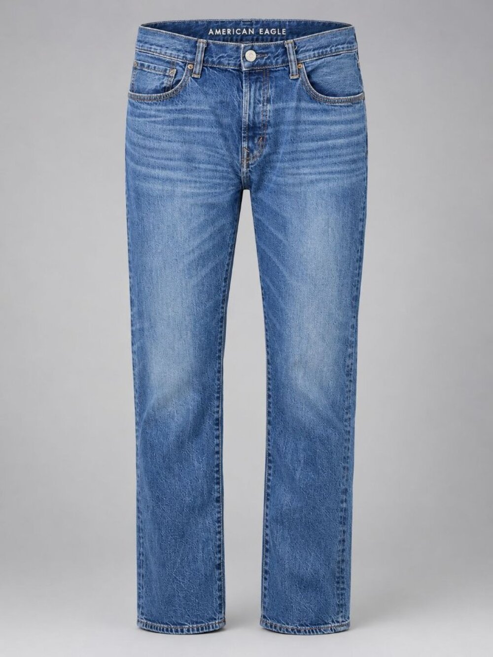 American Eagle Mens 36 x 30 Jeans Straight Fit Organic Cotton Blue Denim - Picture 1 of 6